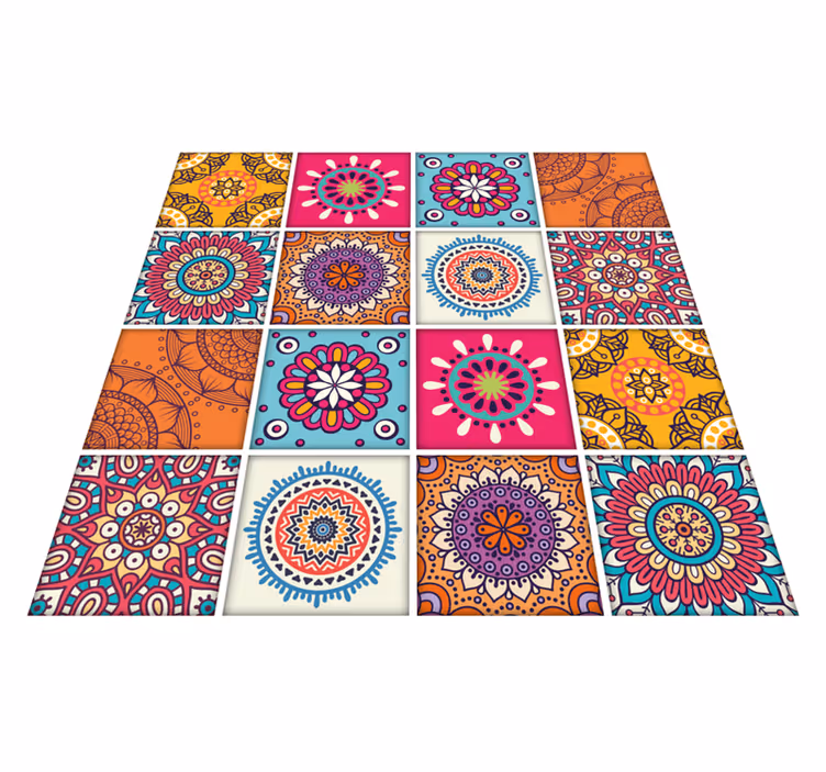 Kitchen vinyl carpet mandala tile design - TenStickers
