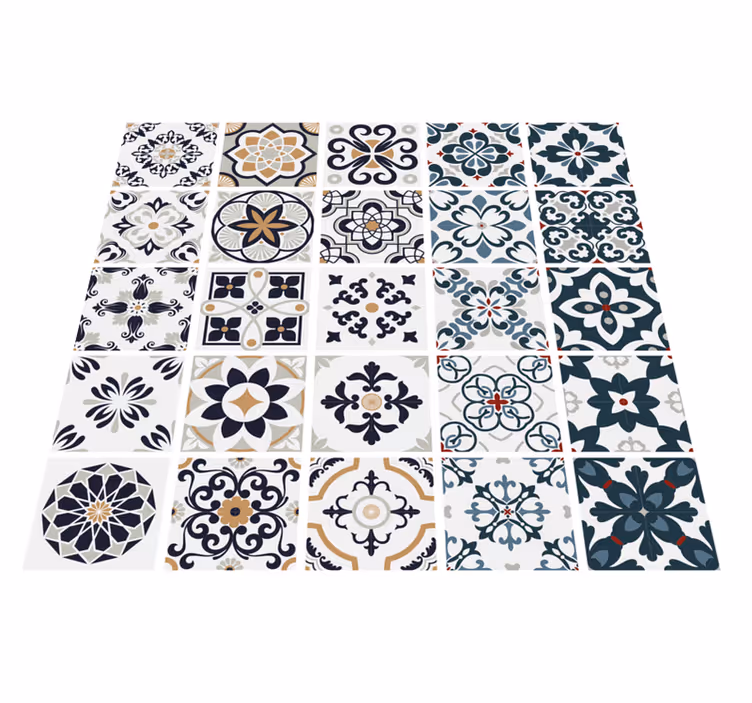 Kitchen vinyl carpet vintage tile stickers - TenStickers