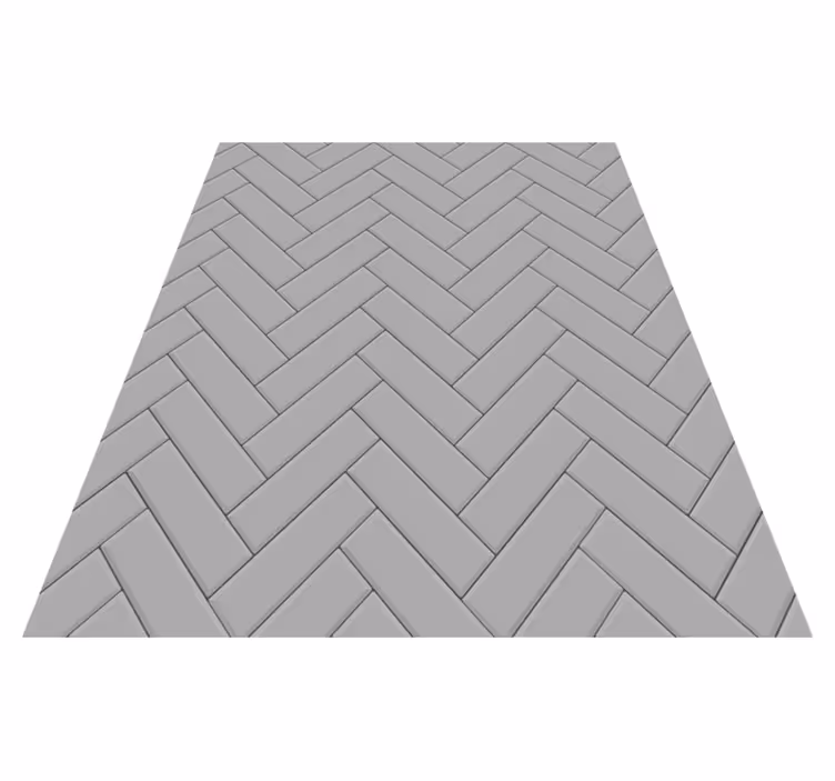 Kitchen vinyl carpet herringbone grey tiles - TenStickers