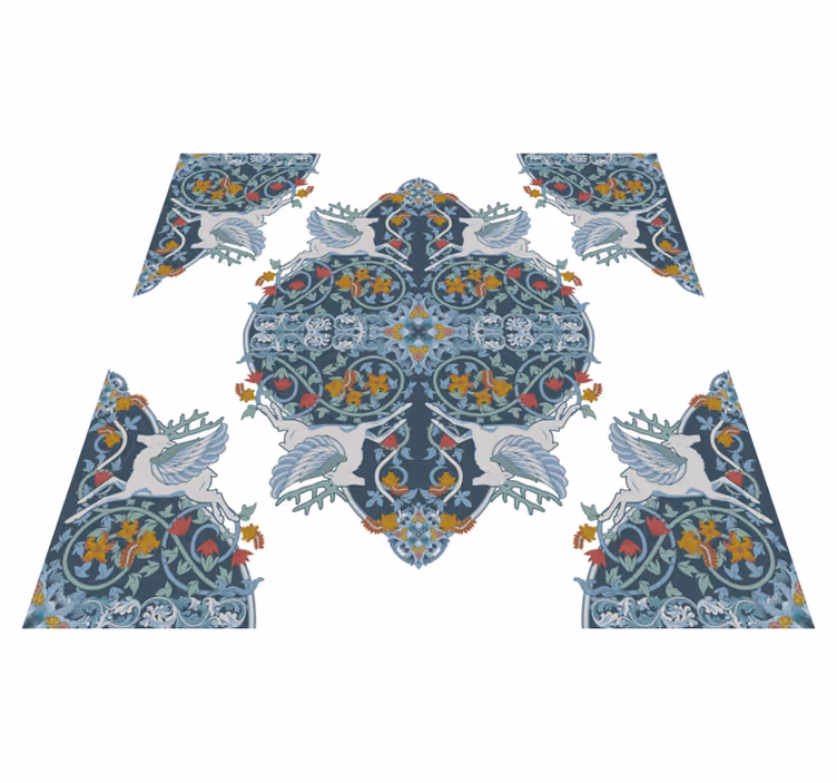 Kitchen vinyl carpet floral vintage tile design - TenStickers