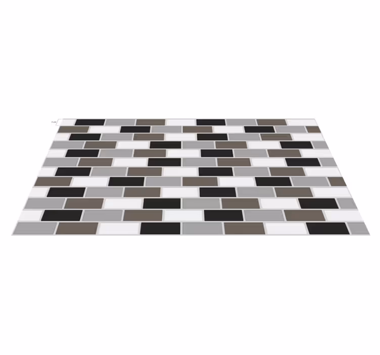 Kitchen vinyl carpet gray tile border - TenStickers