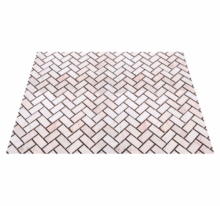 Kitchen vinyl carpet herringbone marble design - TenStickers