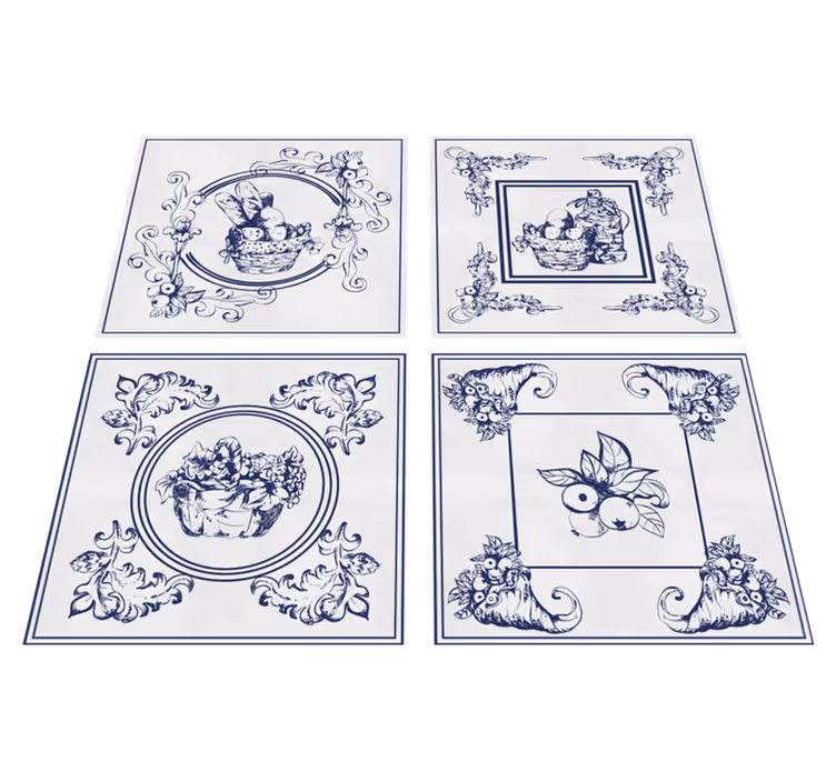 Kitchen vinyl carpet with belgian ceramics design - TenStickers