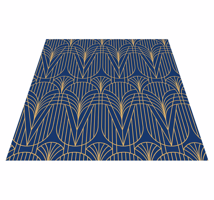 Kitchen vinyl carpet in gold-accented art deco design - TenStickers