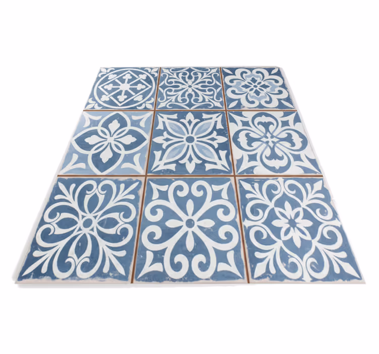 Kitchen vinyl carpet with moroccan tile design - TenStickers