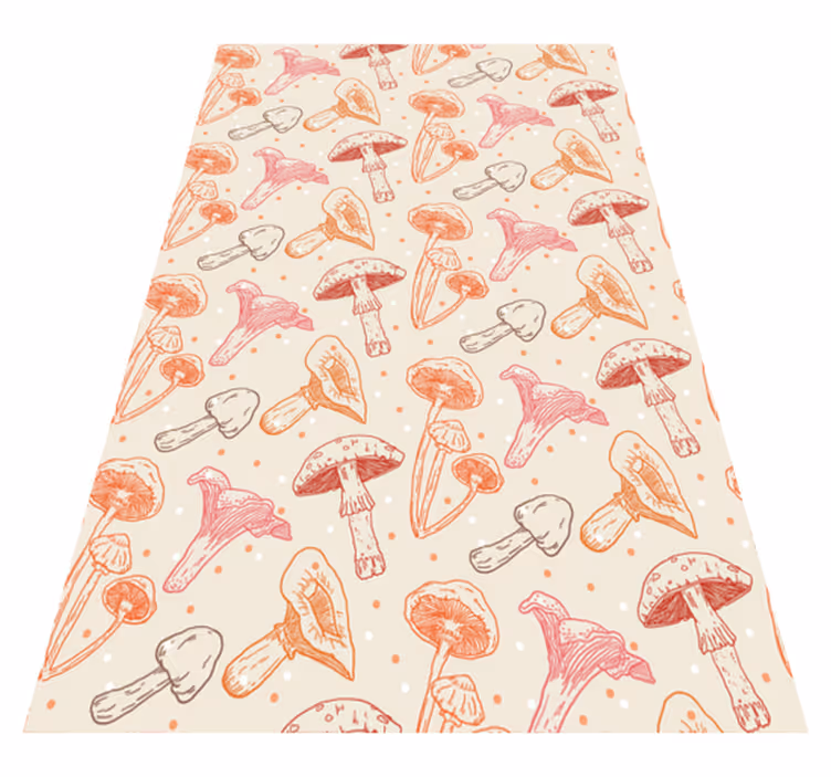 Kitchen vinyl carpet set of watercolor mushrooms - TenStickers