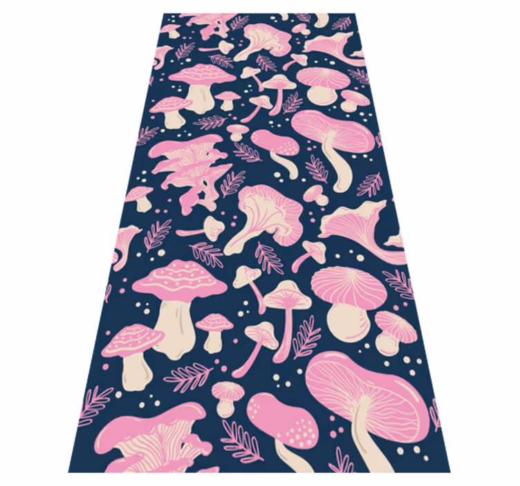 Kitchen vinyl carpet with pink mushroom pattern - TenStickers