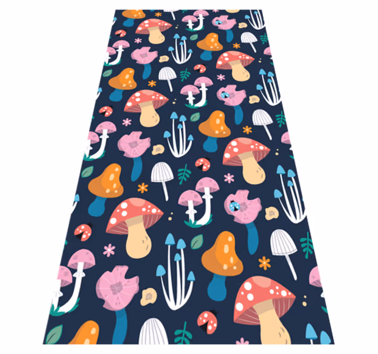 Kitchen vinyl carpet with mushroom and ladybug design - TenStickers