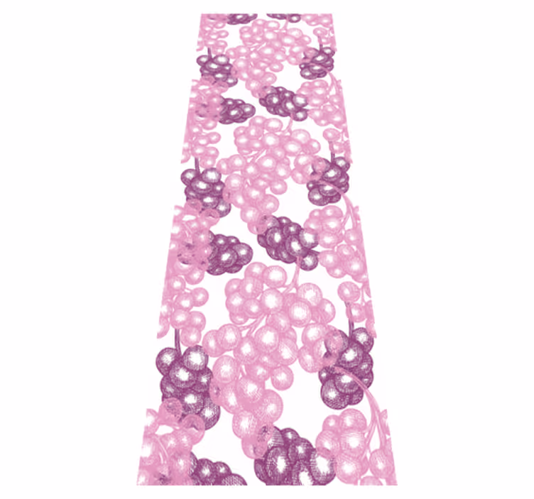 Kitchen vinyl carpet with hand drawn pink and purple grapes - TenStickers