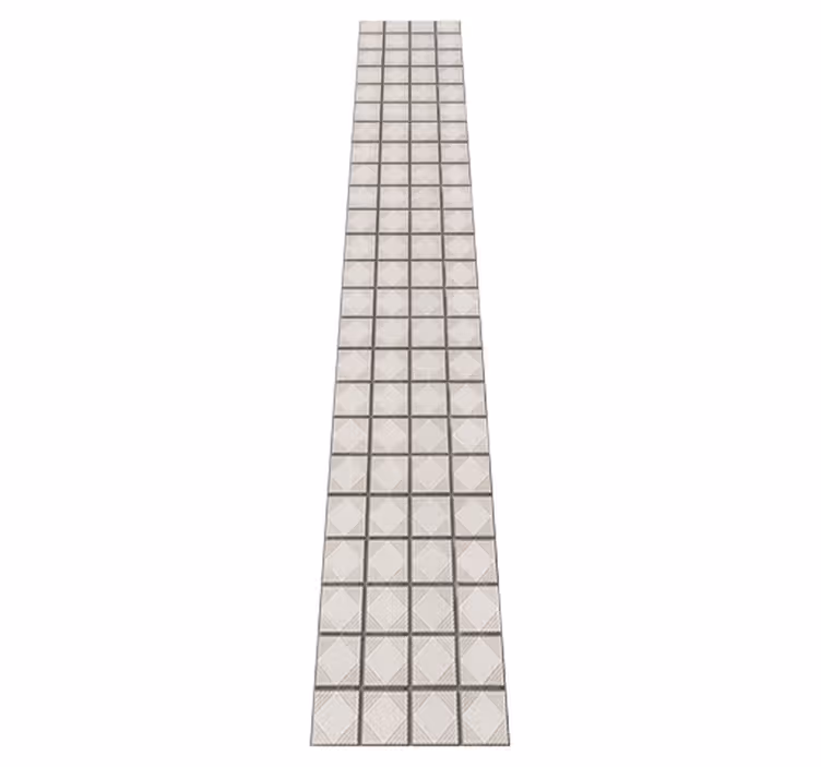 Kitchen vinyl carpet with white minimalist abstract tiles - TenStickers