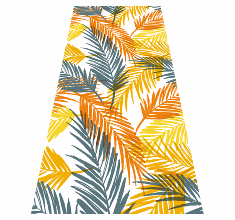 Kitchen vinyl carpet with hand-drawn palm leaves pattern - TenStickers