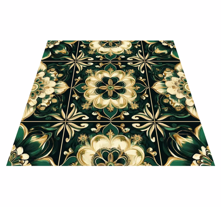 Kitchen vinyl carpet with botanical mosaic design - TenStickers