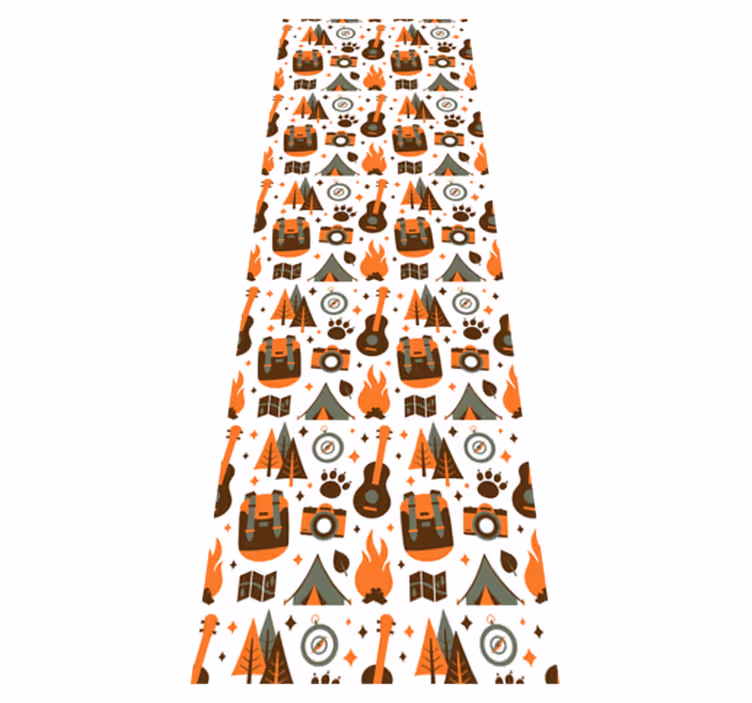Bedroom vinyl carpet mountain bear wood fire - TenStickers