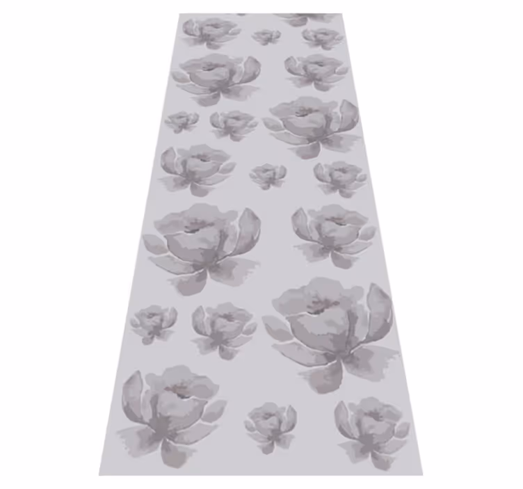 Bedroom vinyl carpet in gray 80's floral design - TenStickers