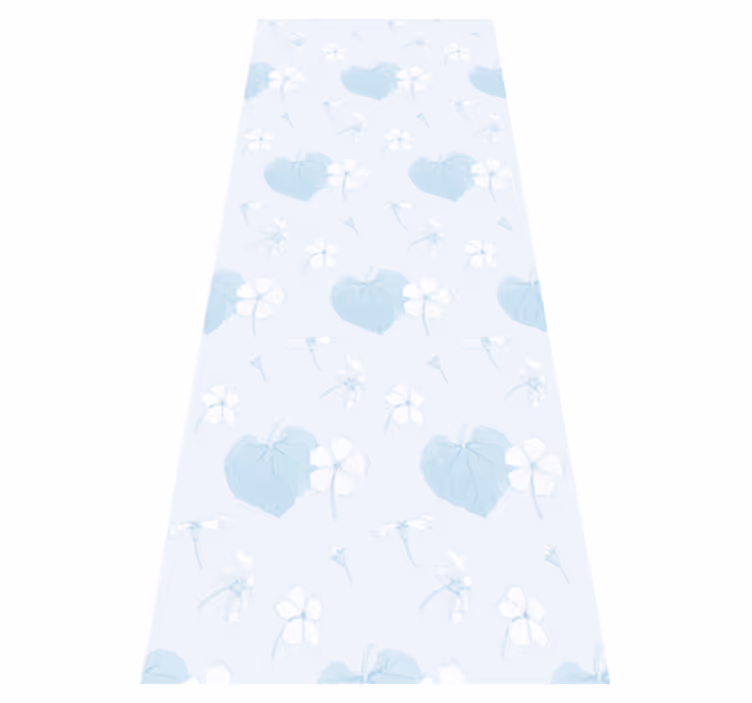 Bedroom vinyl carpet with 80's floral blue design - TenStickers