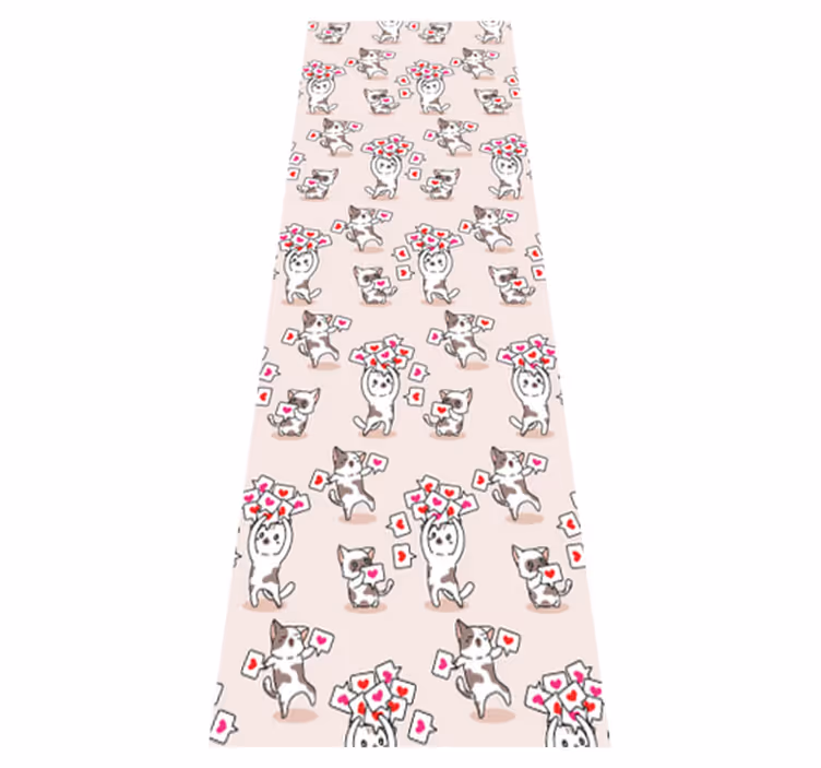 Bedroom vinyl carpet with cat heart pattern - TenStickers