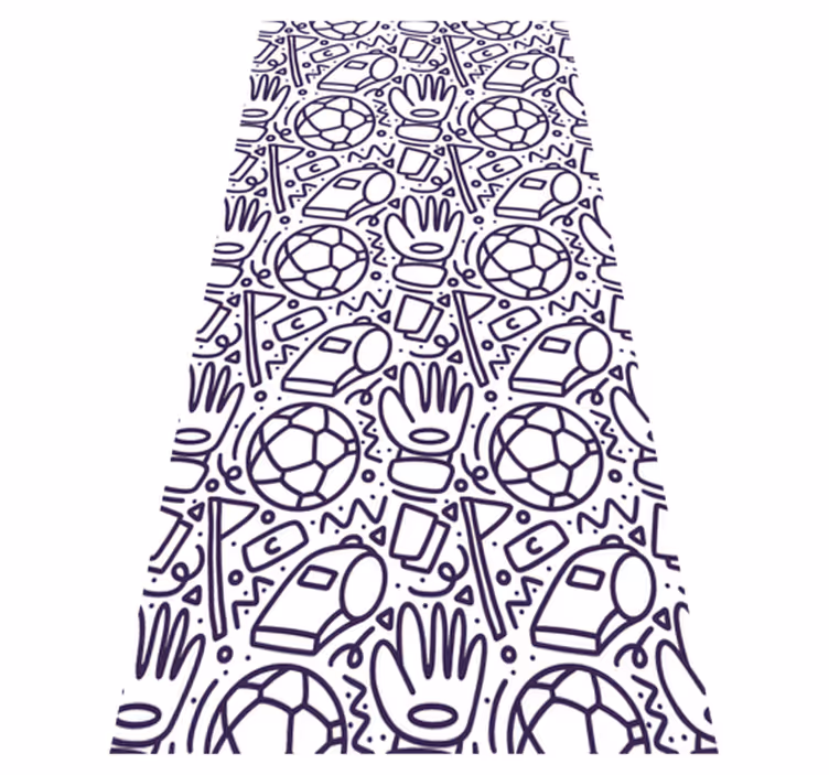 Bedroom vinyl carpet with sporty doodle design - TenStickers