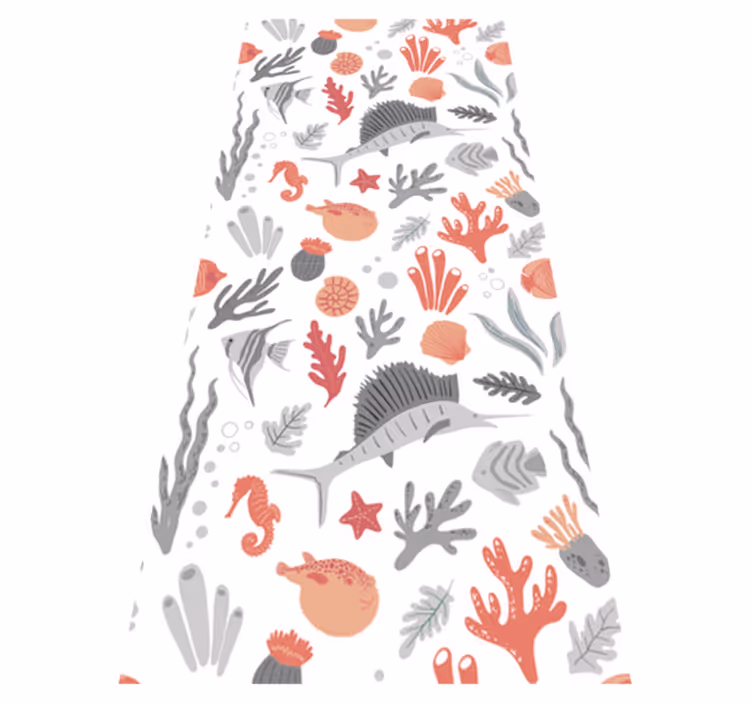Bedroom vinyl carpet with marine life design - TenStickers