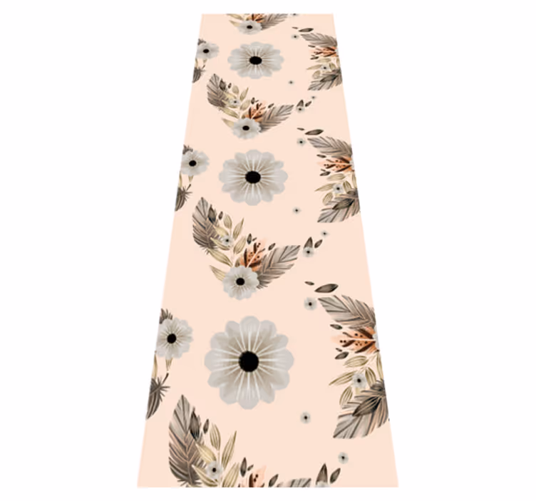 Bedroom vinyl carpet with pink and black floral pattern - TenStickers