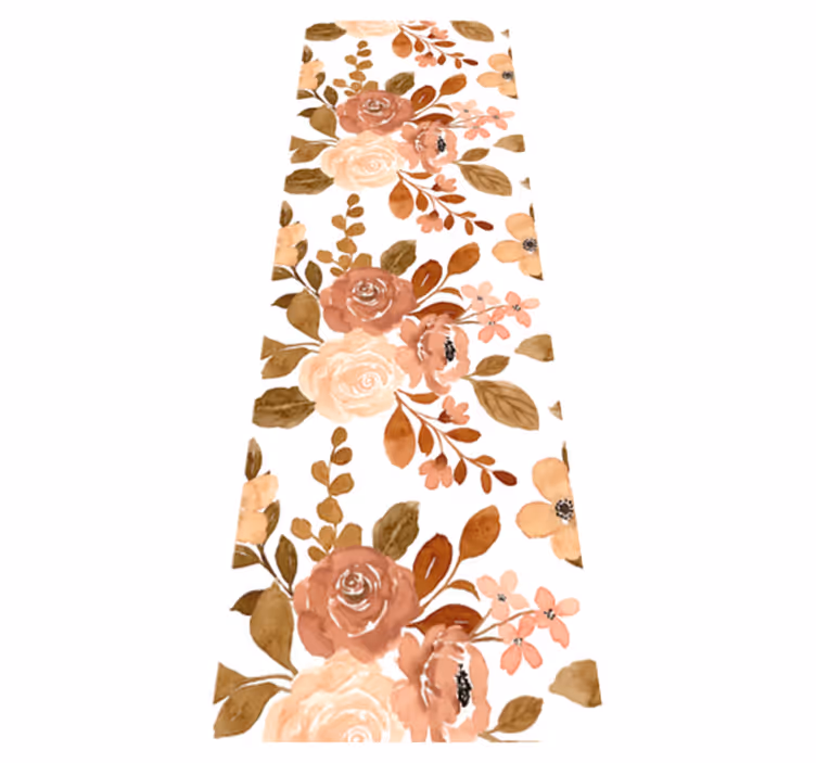 Elegant pink pastel flowers bedroom vinyl carpet - TenStickers