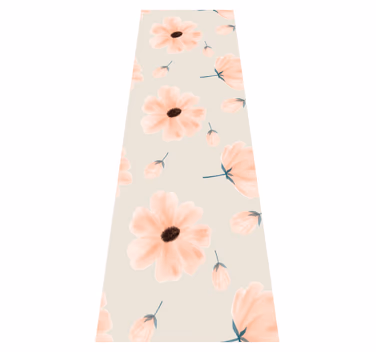 Aquarella big flowers bedroom vinyl carpet - TenStickers