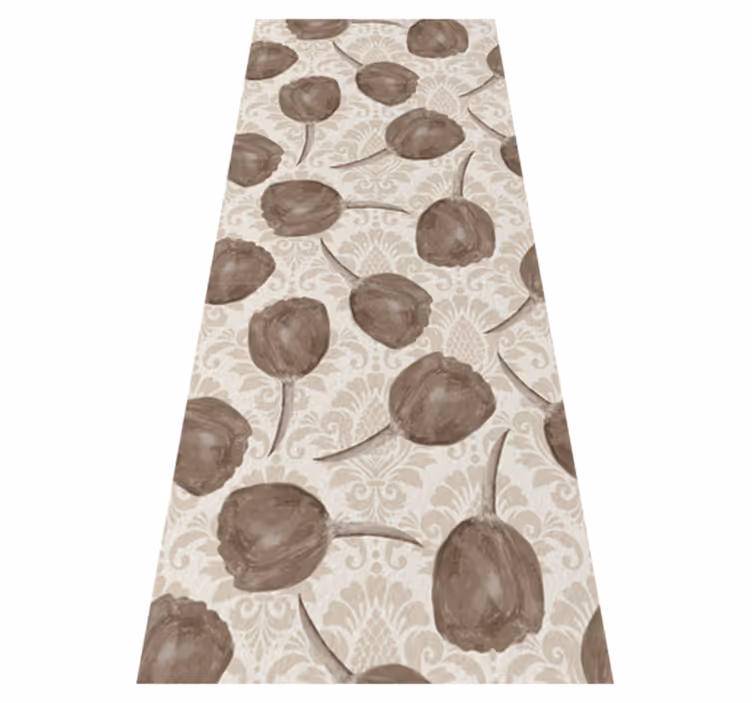 Bedroom vinyl carpet with gray tulip acanthus design - TenStickers
