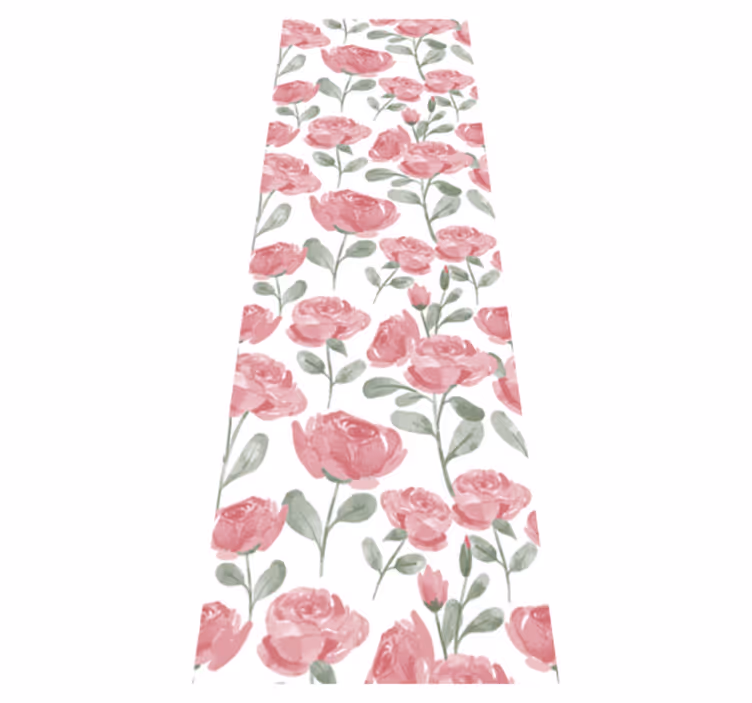 Bedroom vinyl carpet in natural vintage rose design - TenStickers