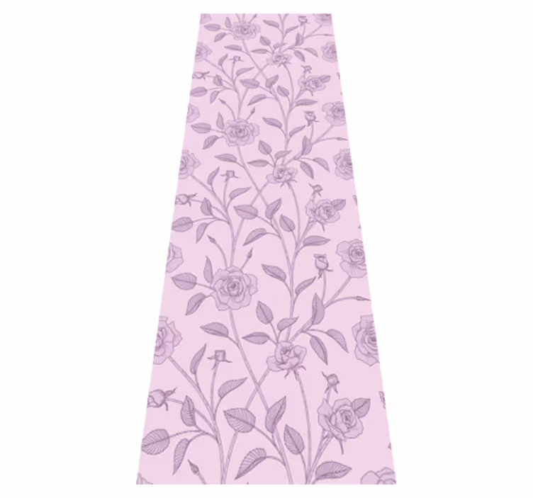 Bedroom vinyl carpet with vintage purple roses - TenStickers