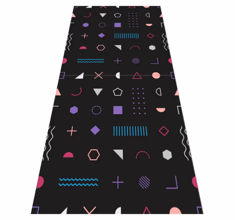 Bedroom vinyl carpet with colorful retro patterns - TenStickers