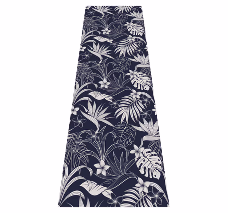 Gray tropical hamptons pattern bedroom vinyl carpet - TenStickers