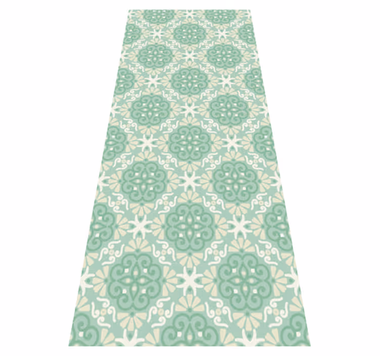 Bedroom vinyl carpet in nordic green floral design - TenStickers