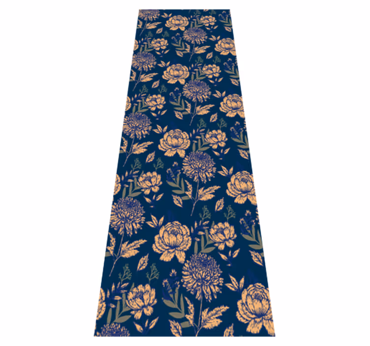 Bedroom vinyl carpet in french provincial blue and yellow - TenStickers