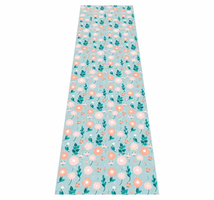 Bedroom vinyl carpet in blue floral shabby chic - TenStickers