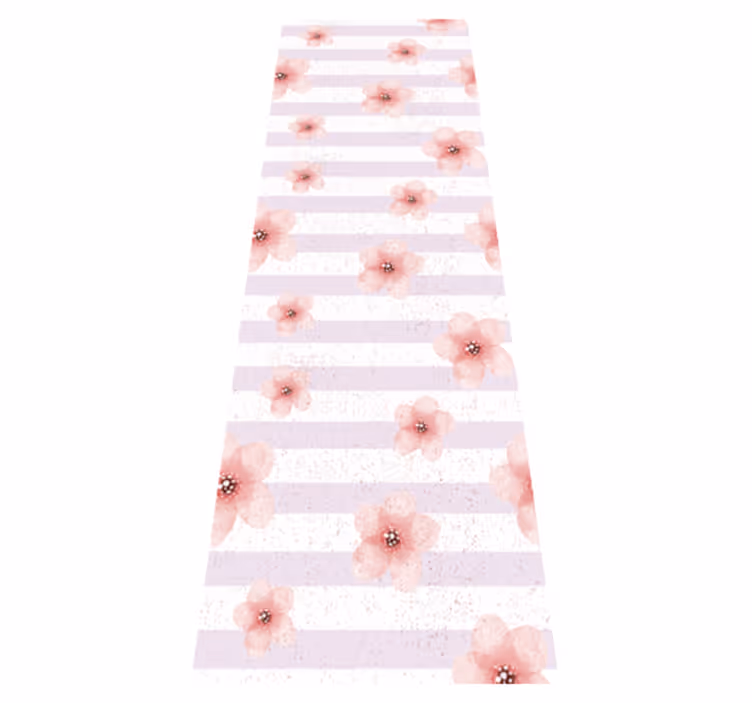 Bedroom vinyl carpet in shabby chic pink stripes - TenStickers