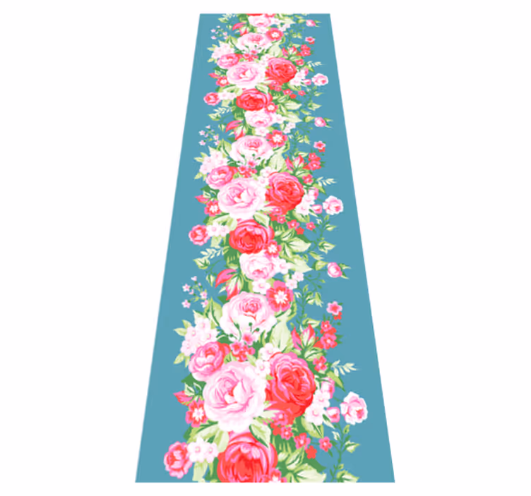 Bedroom vinyl carpet in turquoise shabby chic design - TenStickers