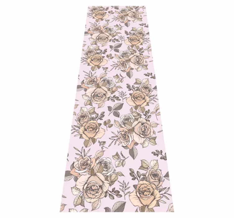 Bedroom vinyl carpet in shabby chic rose design - TenStickers