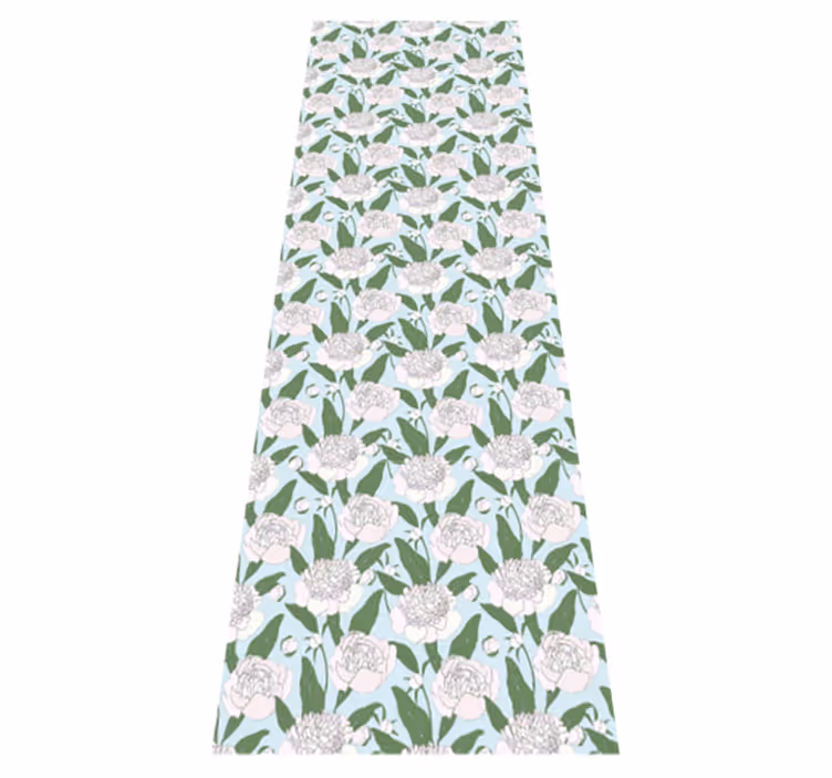 Bedroom vinyl carpet with white flowers design - TenStickers