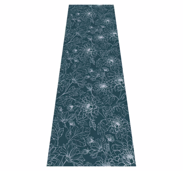 Bedroom vinyl carpet grandmillenial white florals - TenStickers