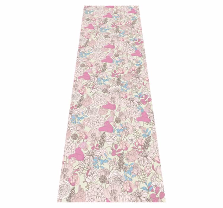 Floral grandmillenial style bedroom vinyl carpet - TenStickers