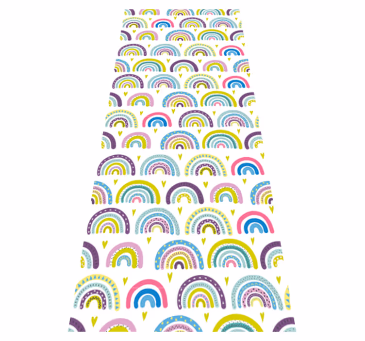 Bedroom vinyl carpet with colorful abstract rainbows - TenStickers