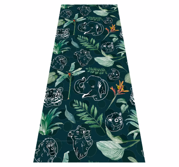 Colorful jungle animals and trees bedroom vinyl carpet - TenStickers