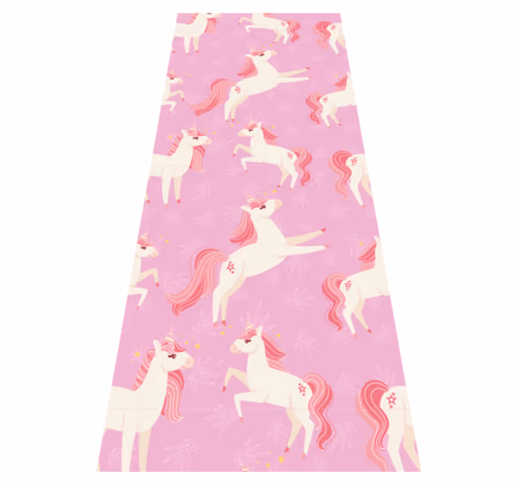 Pastel unicorns with plants bedroom vinyl carpet - TenStickers