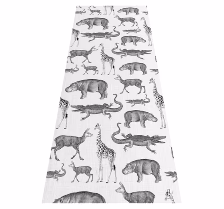 Bedroom vinyl carpet with safari animals and trees - TenStickers