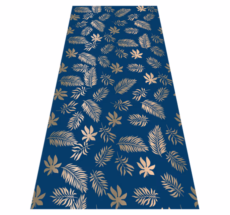 Bedroom vinyl carpet with african blue flower design - TenStickers
