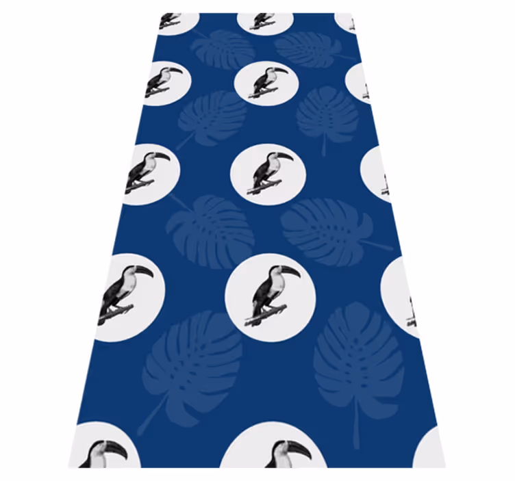 Bedroom vinyl carpet with african blue bird design - TenStickers