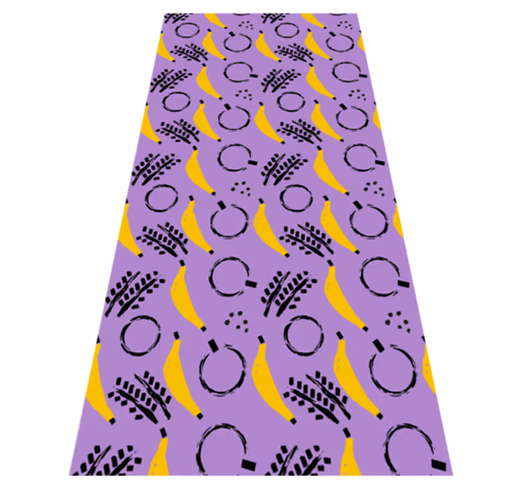 Bedroom vinyl carpet with african purple banana design - TenStickers