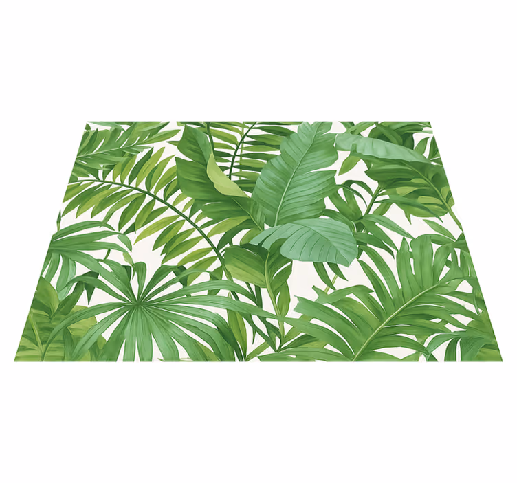 Tropical leaves motif bedroom vinyl carpet - TenStickers