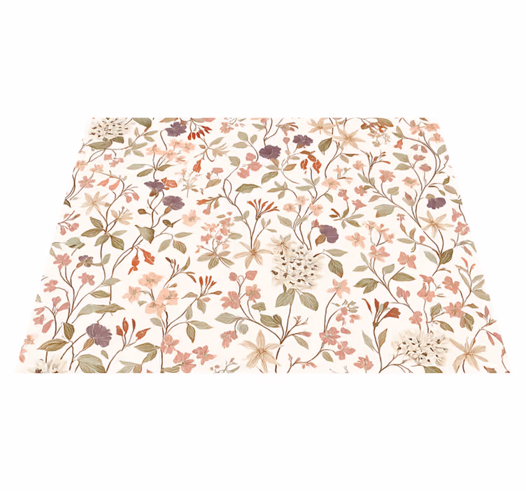 Bedroom vinyl carpet pink floral pattern - TenStickers