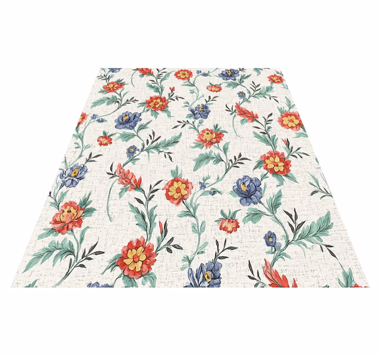 Bedroom vinyl carpet retro floral design - TenStickers
