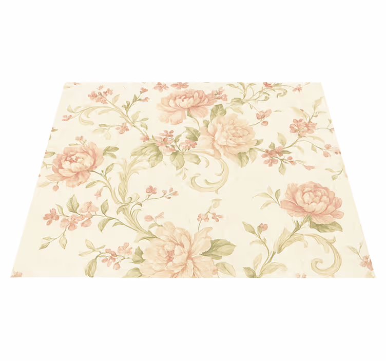 Bedroom vinyl carpet light pink vintage floral design - TenStickers